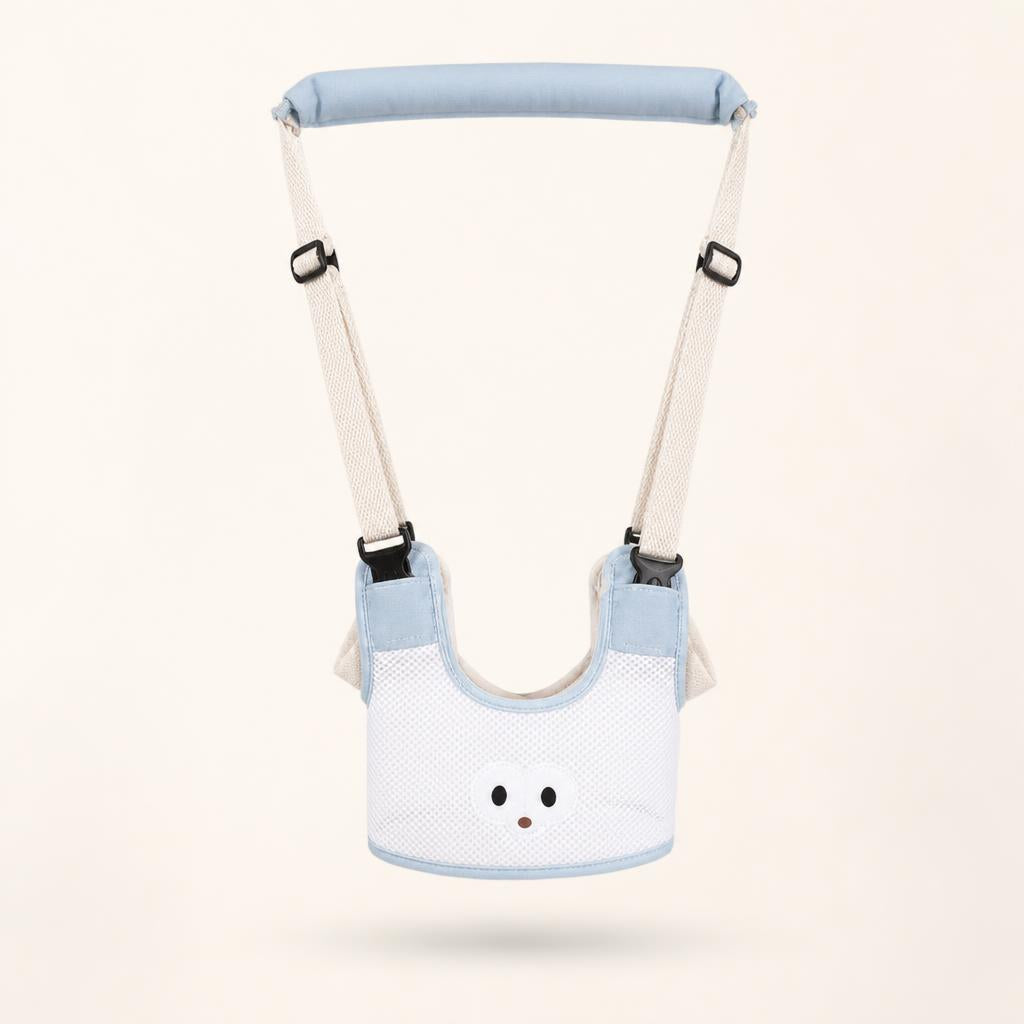 Pasyu baby walking harness in light blue, front view