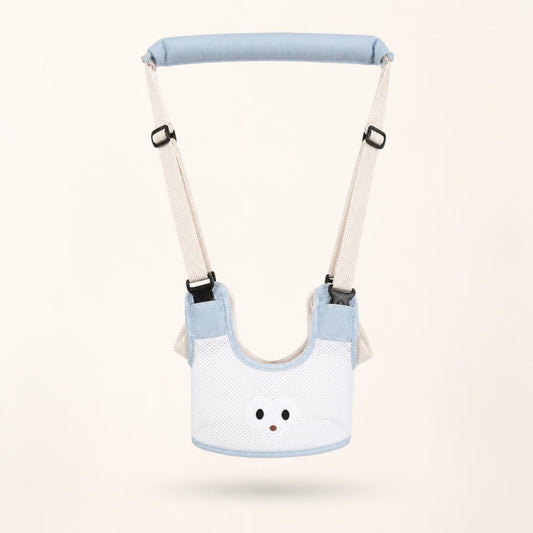 Pasyu baby walking harness in light blue, front view