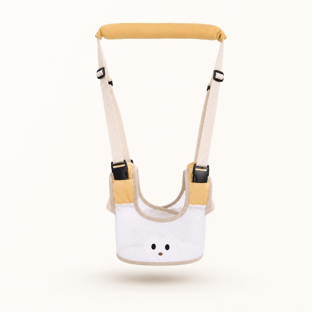 Pasyu baby walking harness in yellow, front view